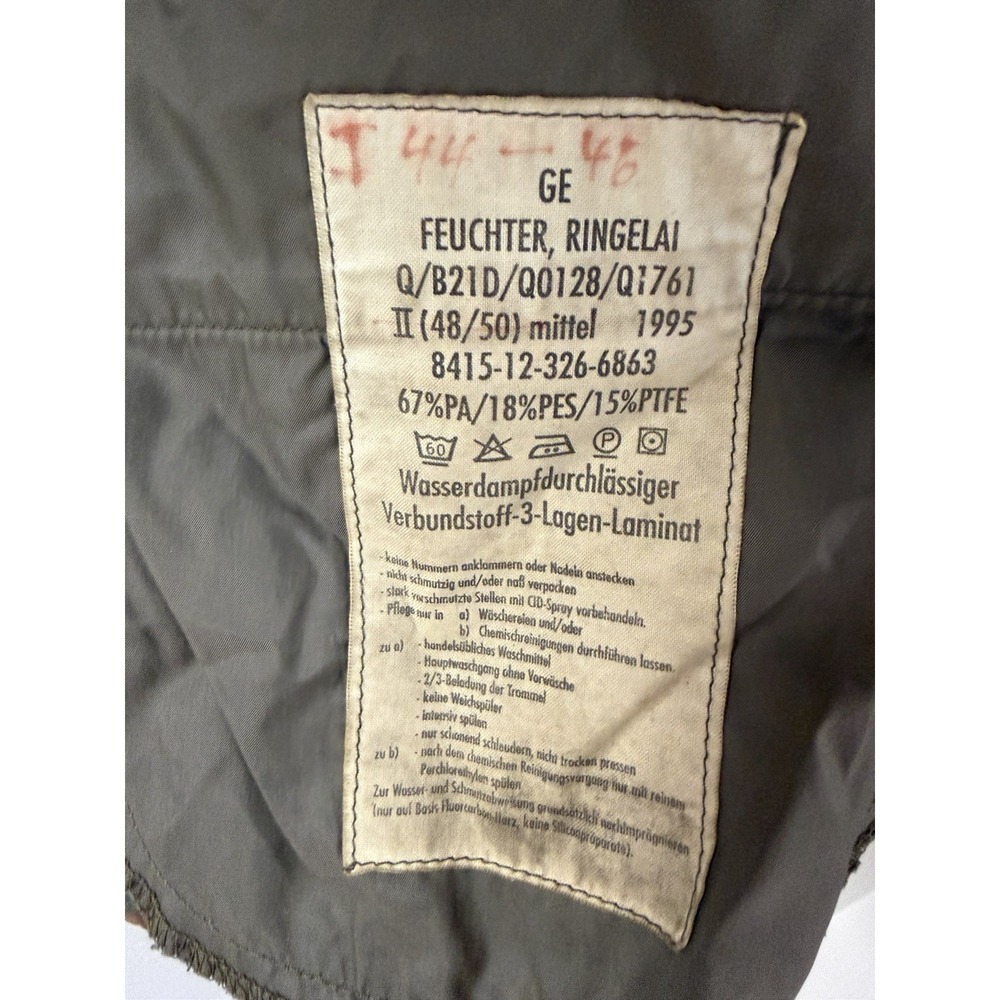 German Army Field Jacket GoreTex Flecktarn Camo Waterproof RainJacket S 48/50 M - Picture 5 of 5
